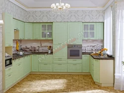 Фисташковый фасад кухни фото