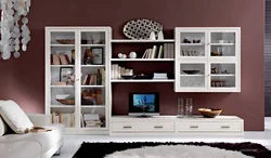 Vitrin Şkafları Ilə Qonaq Otağı Dizaynı