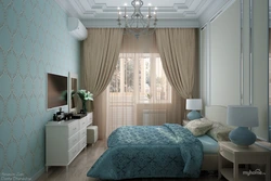 Bedroom design with a door to the balcony