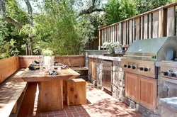 Summer kitchen in the village photo