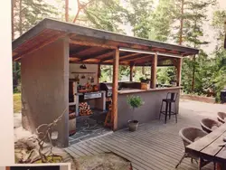 Summer kitchen in the village photo