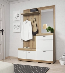 Wardrobe in the hallway with a shoe rack in a modern style photo