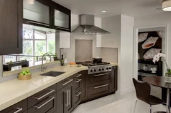 Chocolate kitchen in the interior photo