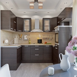 Kitchen interior chocolate flowers