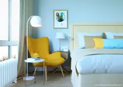 Yataq otağı dizaynı mavi sarı