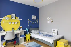 Bedroom design blue yellow