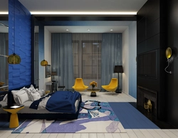 Bedroom design blue yellow