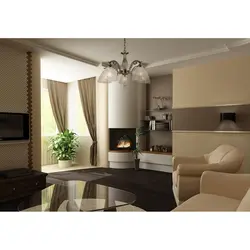 Living room interior in milky color photo