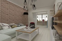 Bright loft living room interior