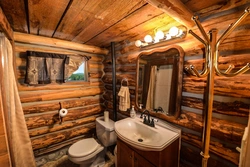 Bathtub In A Log House Photo