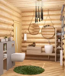 Bathtub in a log house photo