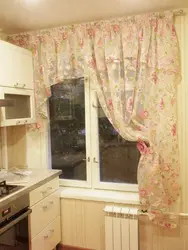Window decoration in the kitchen in Khrushchev photo