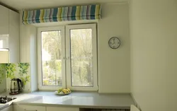 Window decoration in the kitchen in Khrushchev photo