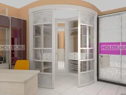 Doors to corner dressing room photo