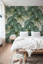 Bedroom design with leaves