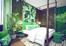 Bedroom design with leaves