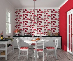 Kitchen decoration with wallpaper photo