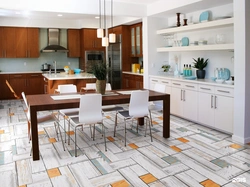 Kitchen floor photo flowers