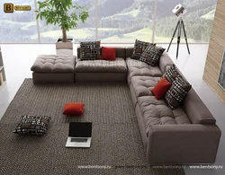 Large modern sofa in the living room photo