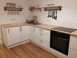 Kitchens without wall cabinets with pencil case photo
