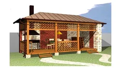 Layout of a summer kitchen in the country with photos