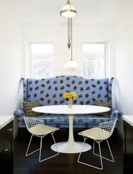 Sleeping sofa in the kitchen interior photo