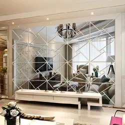 Mirror panel in the living room interior