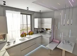 Kitchen design in modern style 2 meters