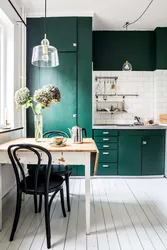 Budbin green kitchen in the interior
