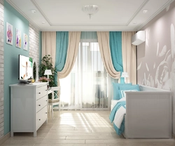 Mint Curtains In The Bedroom Interior