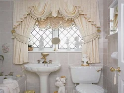 Bathroom window curtain photo