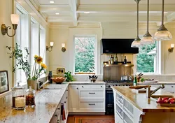 Kitchens on two walls with a window photo