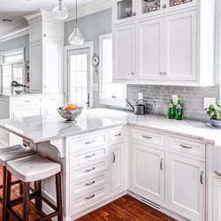 White kitchen countertop photo in the interior