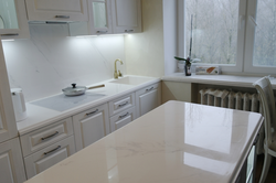 White kitchen countertop photo in the interior