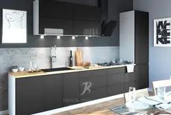 Qrafit rəngində mətbəx dizaynı