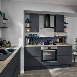 Kitchen design in graphite color