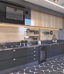 Kitchen design in graphite color
