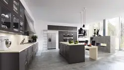 Kitchen design in graphite color