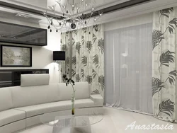 Wallpaper and curtains in the apartment photo