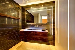 Bathroom made of laminate interior photo