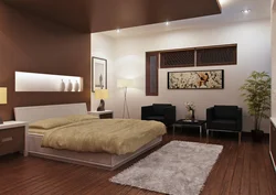 White brown bedroom interior