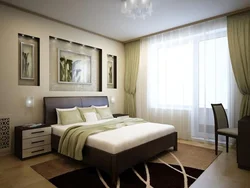 White brown bedroom interior
