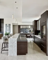 Modern interior of large kitchen