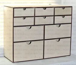 Narrow chest of drawers for the bedroom, depth 30 cm, with drawers photo