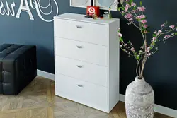 Narrow chest of drawers for the bedroom, depth 30 cm, with drawers photo