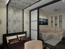 Design of one-room apartments with one window 18