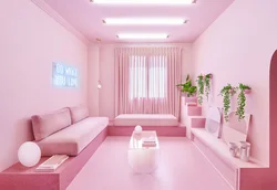 Living room design pink