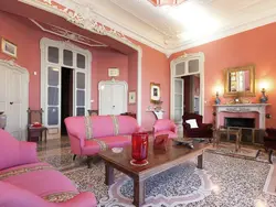 Living room design pink