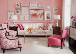 Living room design pink