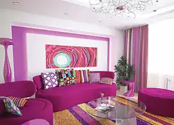Living room design pink